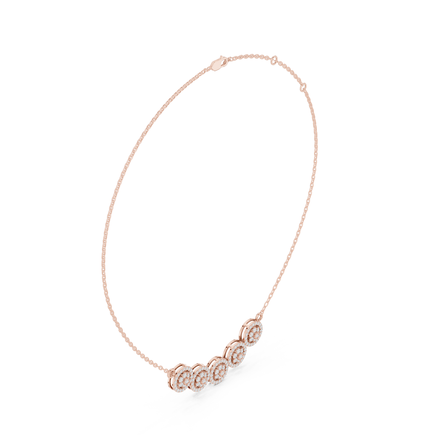 Statement Diamond Mangal Sutra | Five Round Halos | Luxury Bridal Daily Wear Necklace