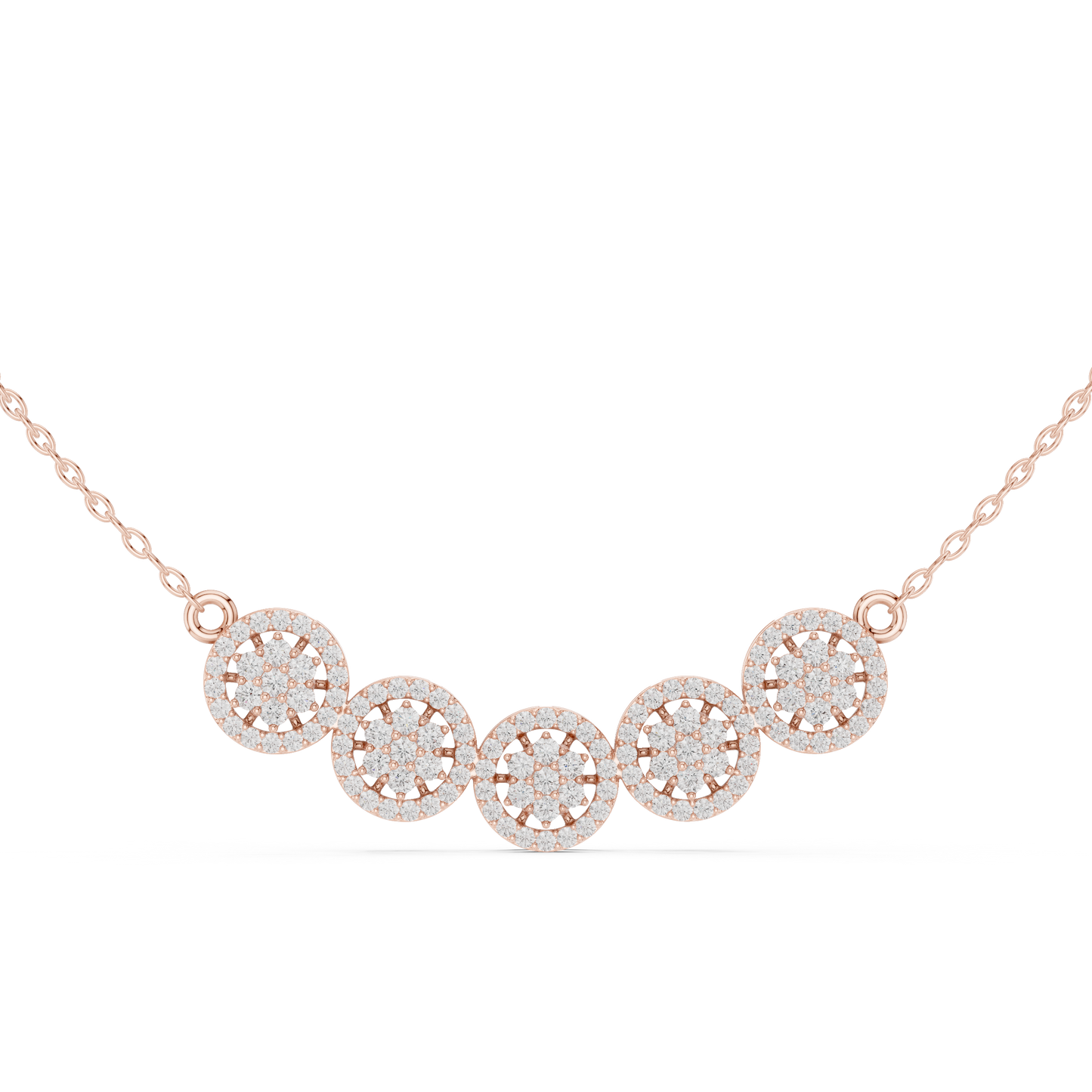 Statement Diamond Mangal Sutra | Five Round Halos | Luxury Bridal Daily Wear Necklace