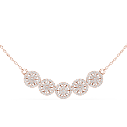 Statement Diamond Mangal Sutra | Five Round Halos | Luxury Bridal Daily Wear Necklace