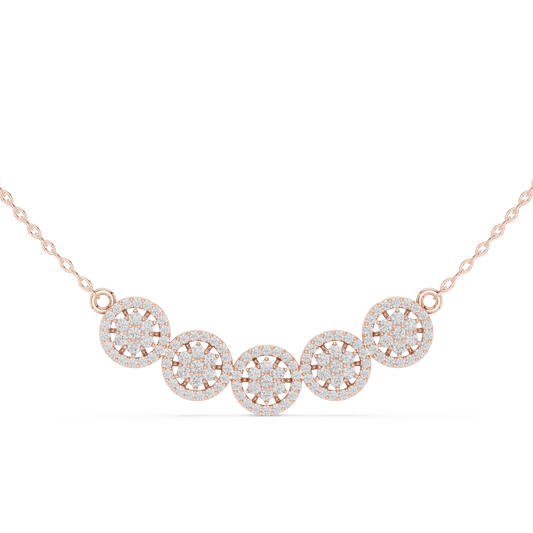 Statement Diamond Mangal Sutra | Five Round Halos | Luxury Bridal Daily Wear Necklace