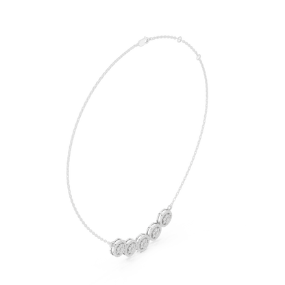 Statement Diamond Mangal Sutra | Five Round Halos | Luxury Bridal Daily Wear Necklace