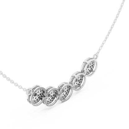 Statement Diamond Mangal Sutra | Five Round Halos | Luxury Bridal Daily Wear Necklace