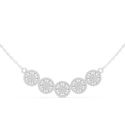 Statement Diamond Mangal Sutra | Five Round Halos | Luxury Bridal Daily Wear Necklace