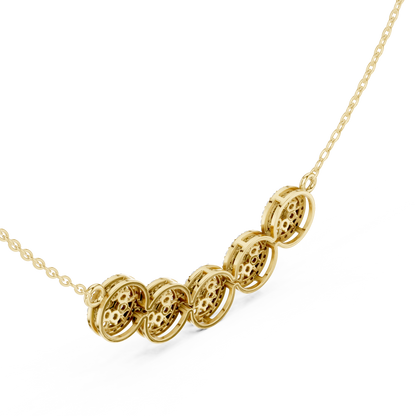 Statement Diamond Mangal Sutra | Five Round Halos | Luxury Bridal Daily Wear Necklace