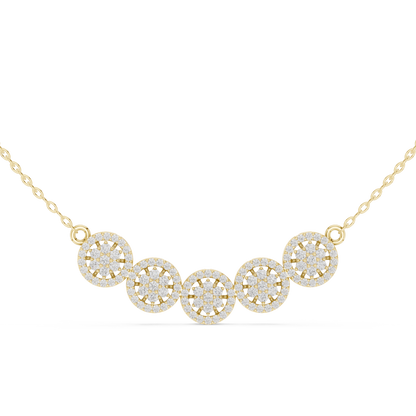 Statement Diamond Mangal Sutra | Five Round Halos | Luxury Bridal Daily Wear Necklace