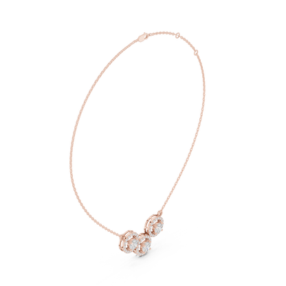 Sophisticated Triple Halo Diamond Mangal Sutra Sacred Elegance Luxury Gold Chain Modern Necklace