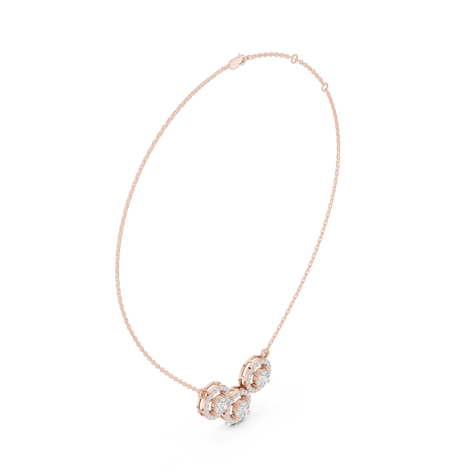 Sophisticated Triple Halo Diamond Mangal Sutra Sacred Elegance Luxury Gold Chain Modern Necklace