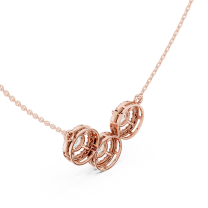 Sophisticated Triple Halo Diamond Mangal Sutra Sacred Elegance Luxury Gold Chain Modern Necklace