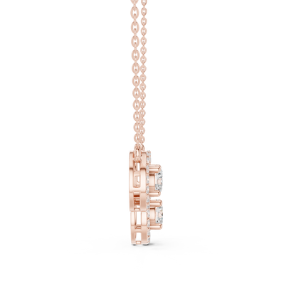 Sophisticated Triple Halo Diamond Mangal Sutra Sacred Elegance Luxury Gold Chain Modern Necklace