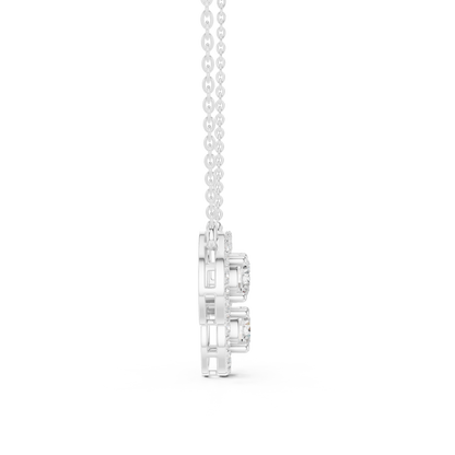 Sophisticated Triple Halo Diamond Mangal Sutra Sacred Elegance Luxury Gold Chain Modern Necklace