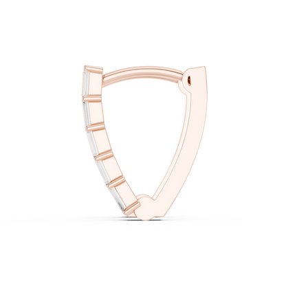 Baguette Diamond Hoop Earrings for Women | Luxury Gold Fine Jewelry | 14K Gold Baguette Diamond Earrings | Chic Contemporary Hoop Style