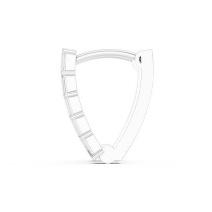 Baguette Diamond Hoop Earrings for Women | Luxury Gold Fine Jewelry | 14K Gold Baguette Diamond Earrings | Chic Contemporary Hoop Style