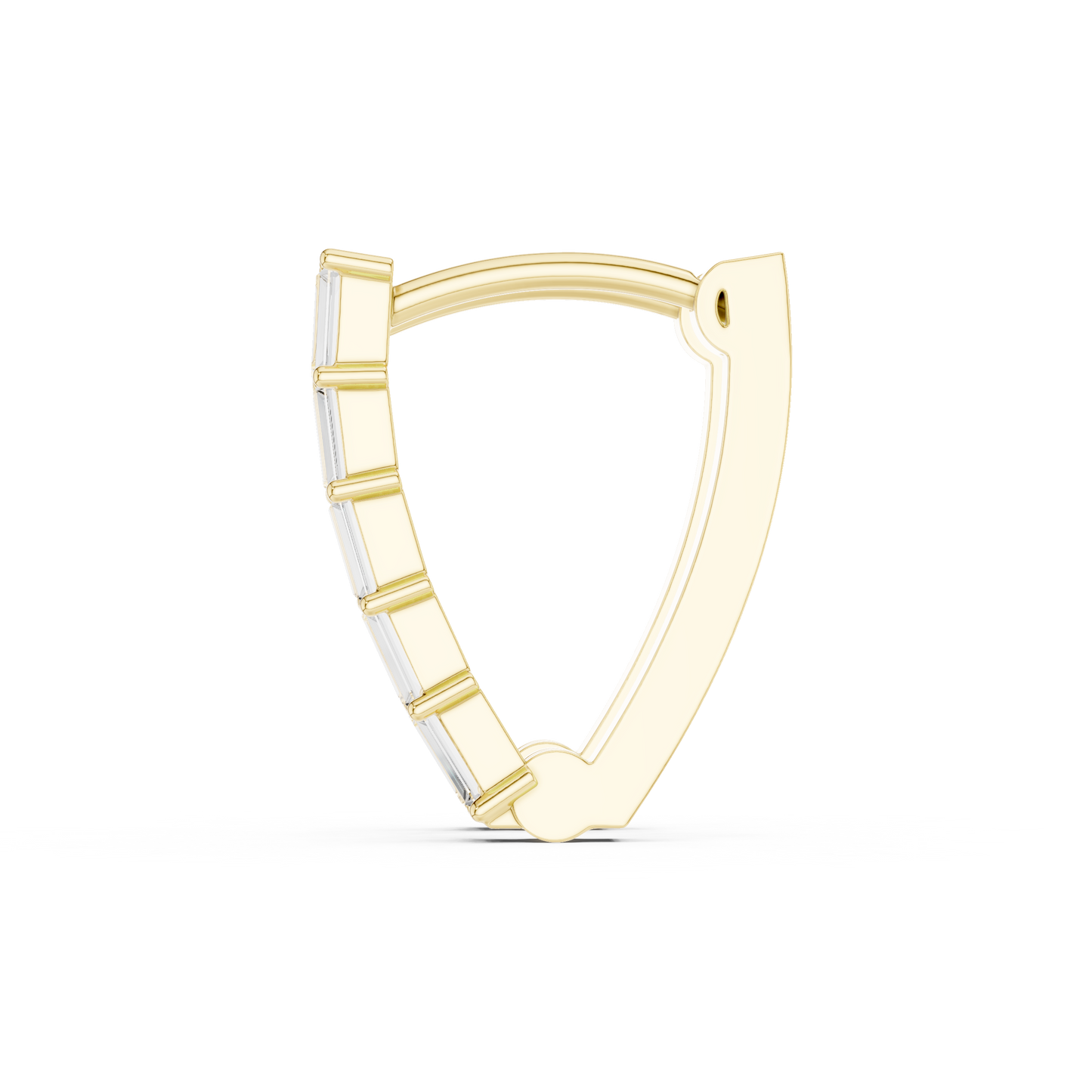 Baguette Diamond Hoop Earrings for Women | Luxury Gold Fine Jewelry | 14K Gold Baguette Diamond Earrings | Chic Contemporary Hoop Style