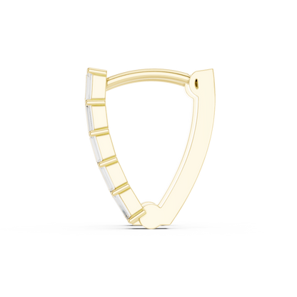 Baguette Diamond Hoop Earrings for Women | Luxury Gold Fine Jewelry | 14K Gold Baguette Diamond Earrings | Chic Contemporary Hoop Style