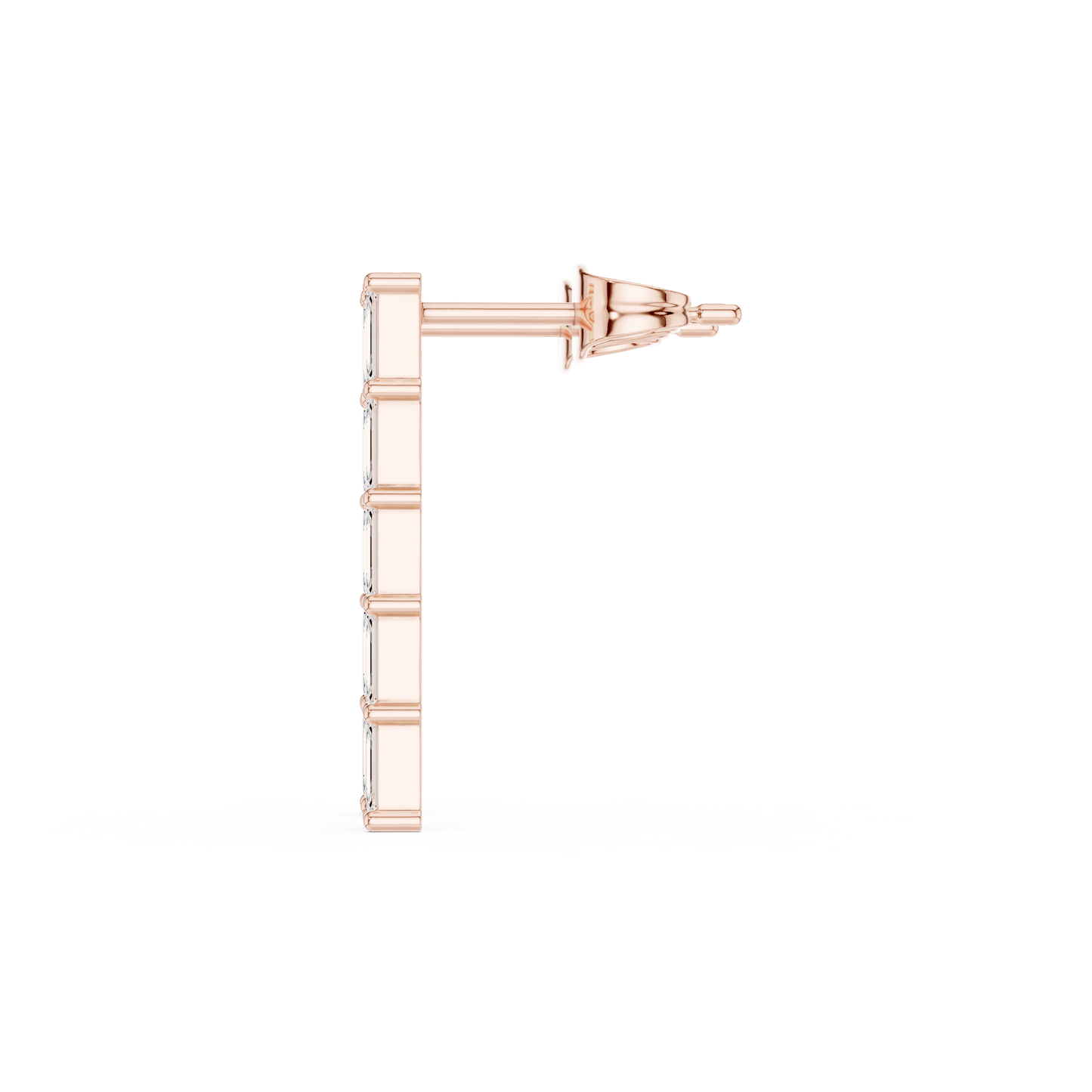 Emerald Diamond Structure Drops | Ultra-Refined Fine Jewelry | Slim Baguette Diamond Drop Earrings | Clean Modern Gold Jewelry