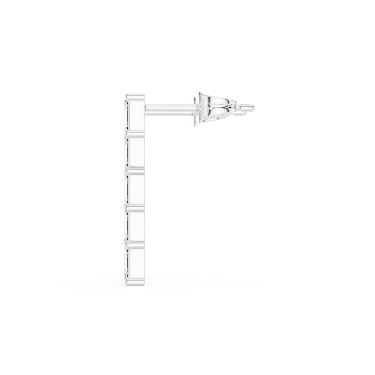 Emerald Diamond Structure Drops | Ultra-Refined Fine Jewelry | Slim Baguette Diamond Drop Earrings | Clean Modern Gold Jewelry