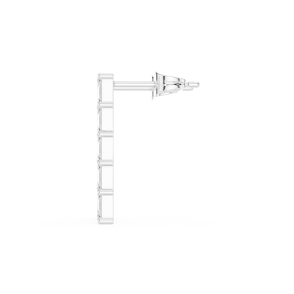 Emerald Diamond Structure Drops | Ultra-Refined Fine Jewelry | Slim Baguette Diamond Drop Earrings | Clean Modern Gold Jewelry