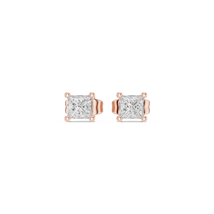 Princess Cut Diamond Studs – Wedding, Engagement & Anniversary Gift - Square Diamond Stud Earrings – Understated Luxury Jewelry