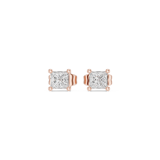 Princess Cut Diamond Studs – Wedding, Engagement & Anniversary Gift - Square Diamond Stud Earrings – Understated Luxury Jewelry