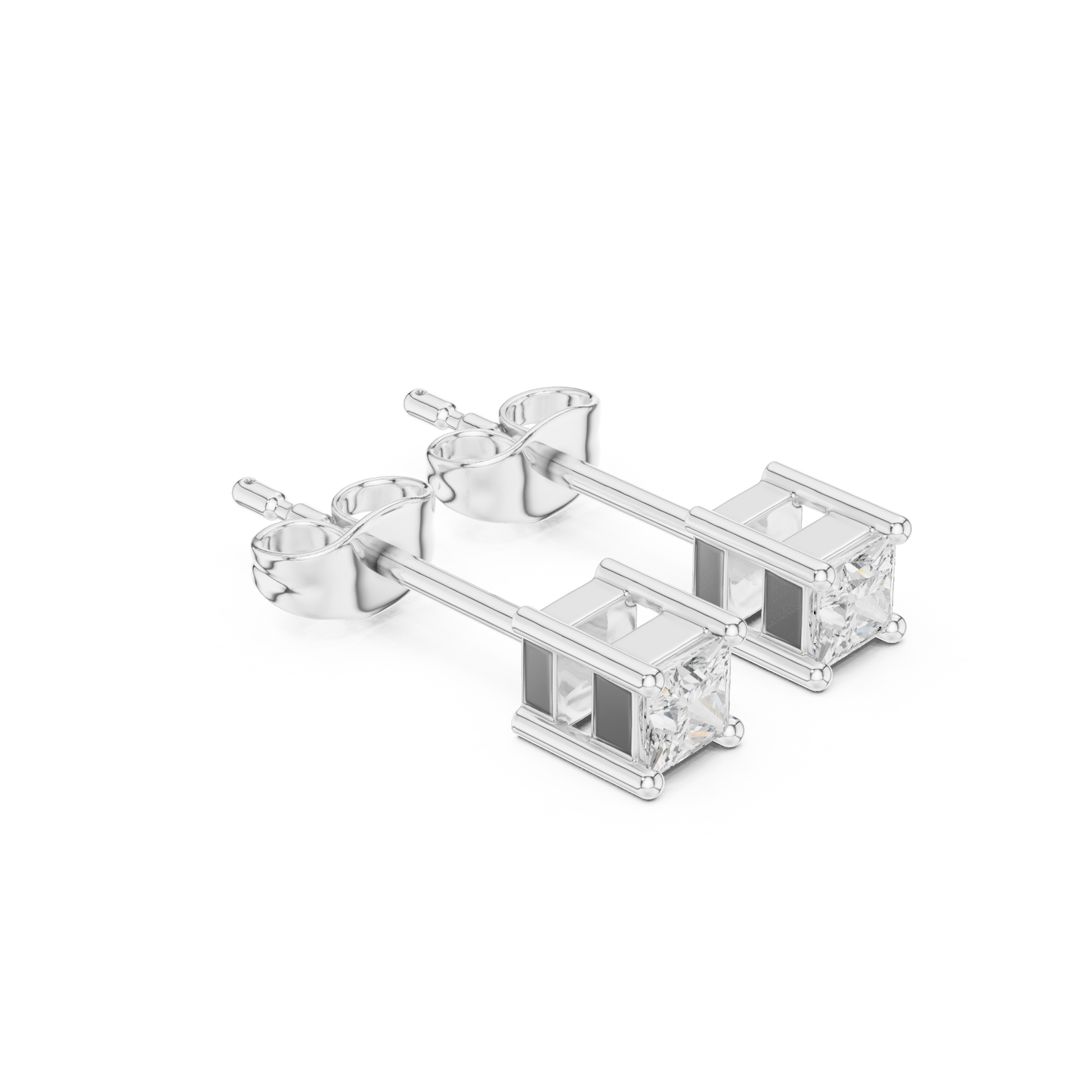 Princess Cut Diamond Studs – Wedding, Engagement & Anniversary Gift - Square Diamond Stud Earrings – Understated Luxury Jewelry