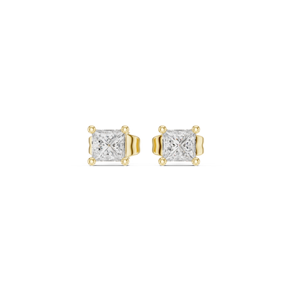 Princess Cut Diamond Studs – Wedding, Engagement & Anniversary Gift - Square Diamond Stud Earrings – Understated Luxury Jewelry