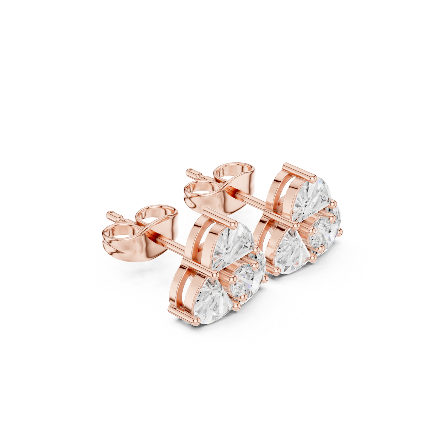 Trillion Cut Diamond Stud Earrings – Premium Gold Jewelry Online - Triangle Diamond Studs in Yellow Gold – Modern Classic Earrings