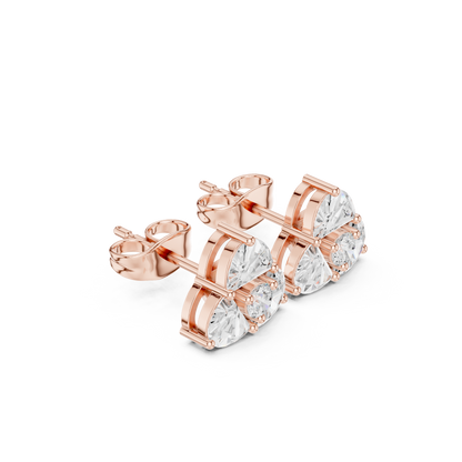 Trillion Cut Diamond Stud Earrings – Premium Gold Jewelry Online - Triangle Diamond Studs in Yellow Gold – Modern Classic Earrings