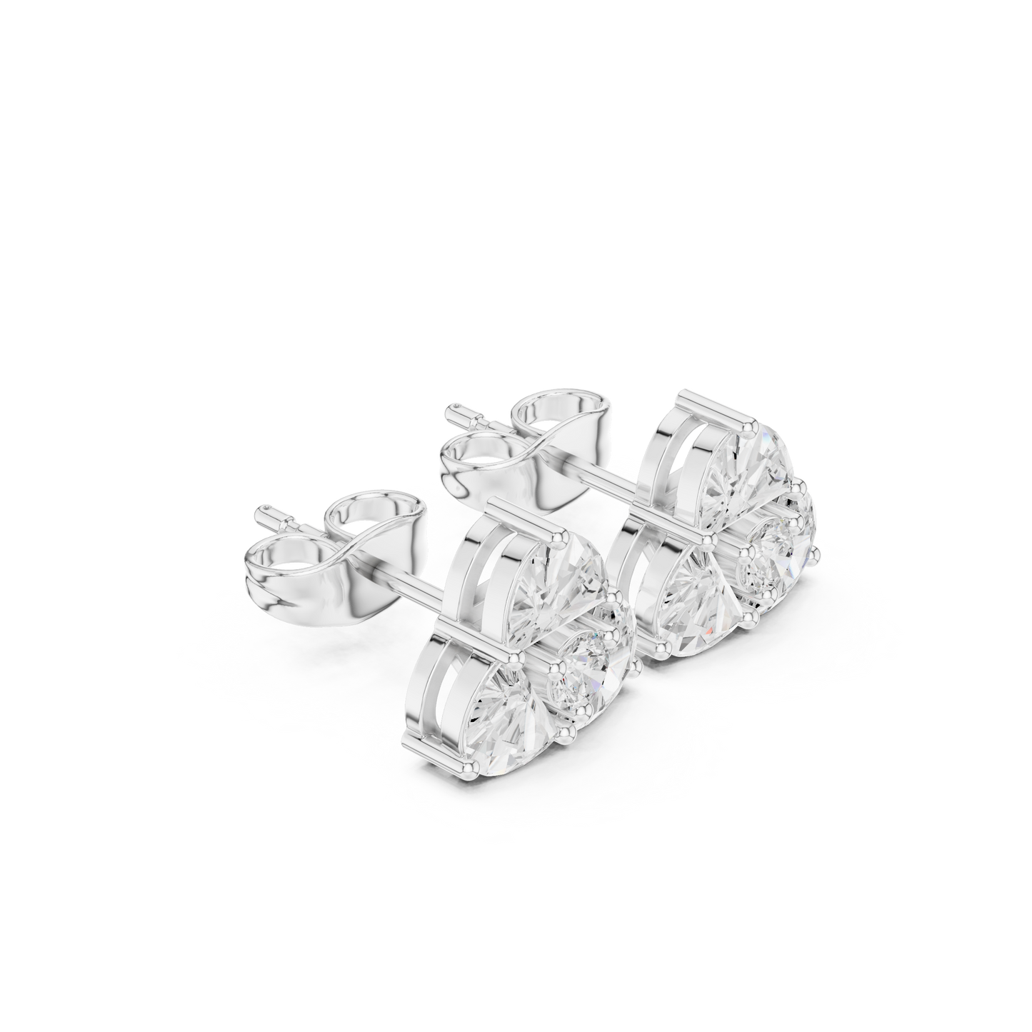 Trillion Cut Diamond Stud Earrings – Premium Gold Jewelry Online - Triangle Diamond Studs in Yellow Gold – Modern Classic Earrings