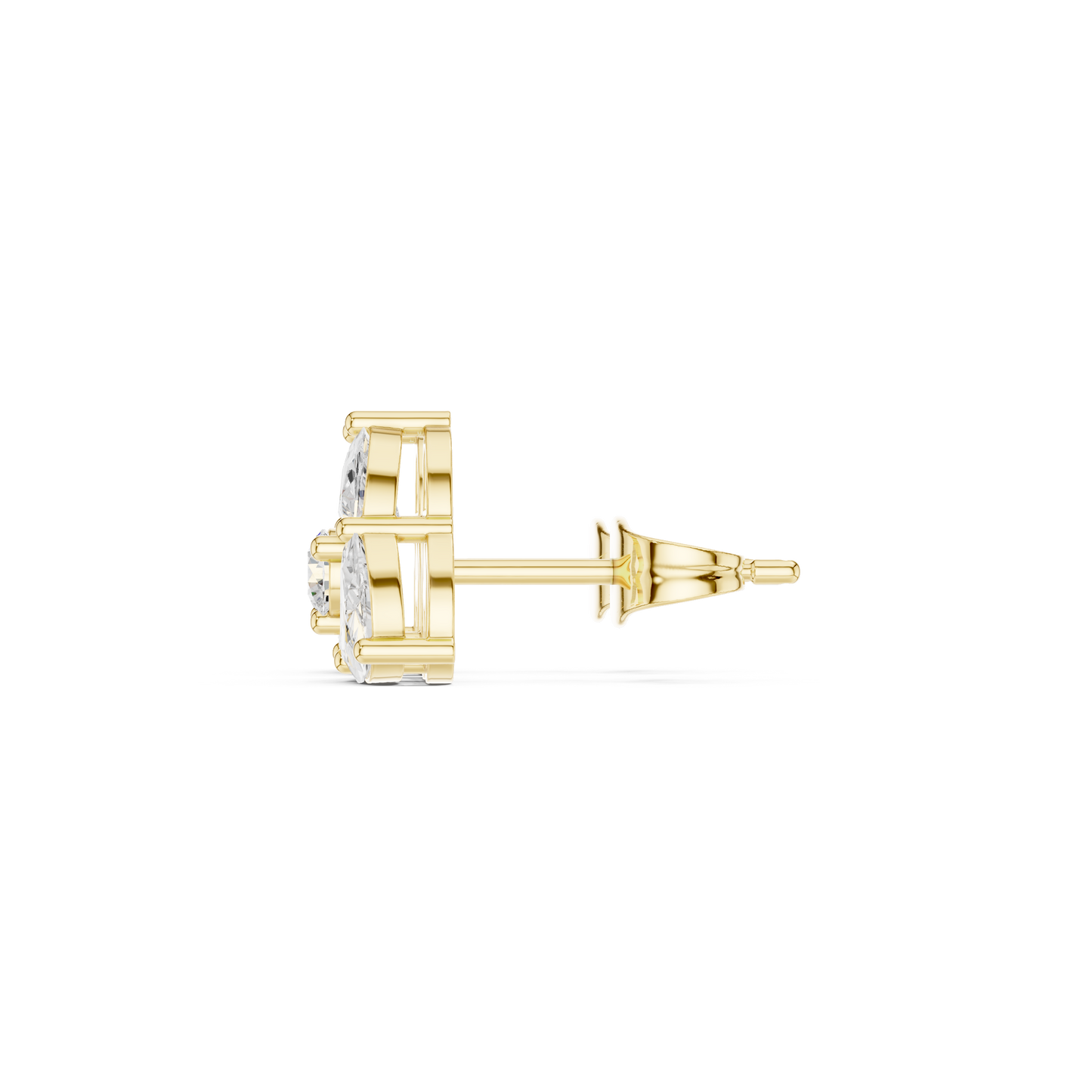 Trillion Cut Diamond Stud Earrings – Premium Gold Jewelry Online - Triangle Diamond Studs in Yellow Gold – Modern Classic Earrings