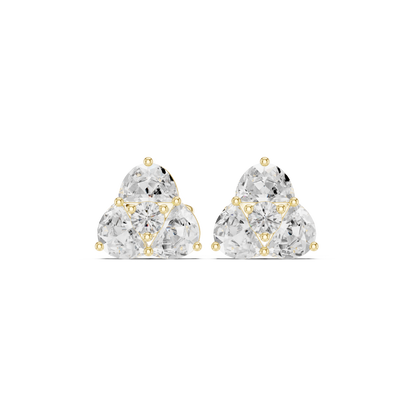 Trillion Cut Diamond Stud Earrings – Premium Gold Jewelry Online - Triangle Diamond Studs in Yellow Gold – Modern Classic Earrings