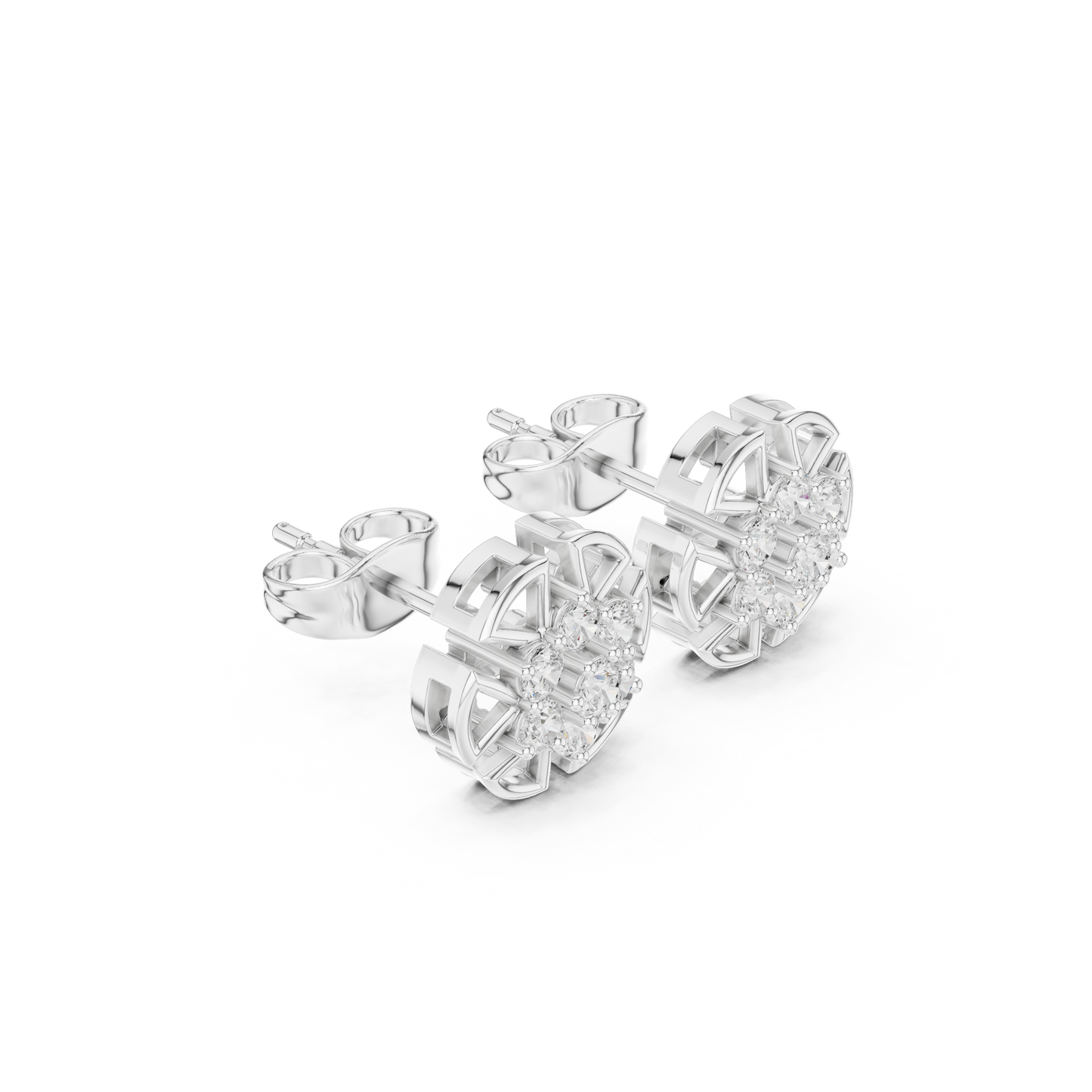 Ultra-Premium Diamond Flower Stud Earrings – Signature Design - Designer Diamond Flower Stud Earrings – Exclusive Look