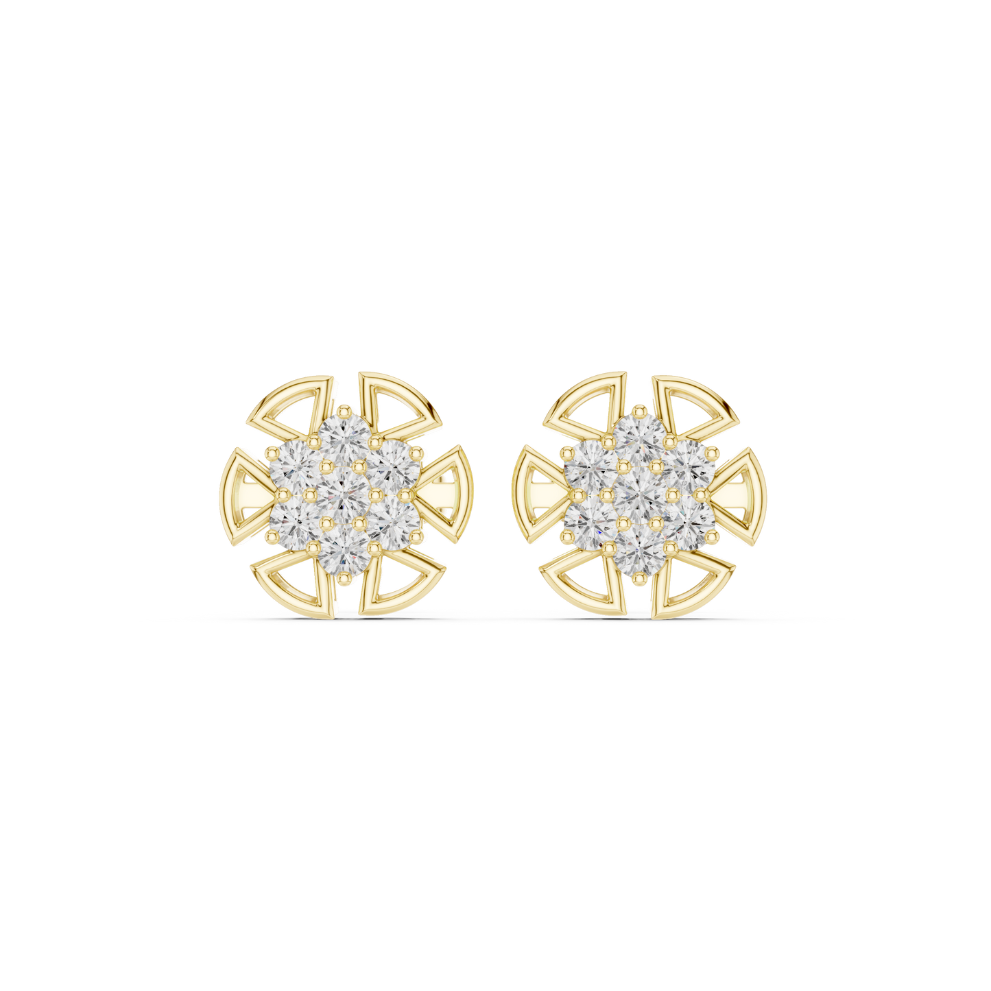 Ultra-Premium Diamond Flower Stud Earrings – Signature Design - Designer Diamond Flower Stud Earrings – Exclusive Look