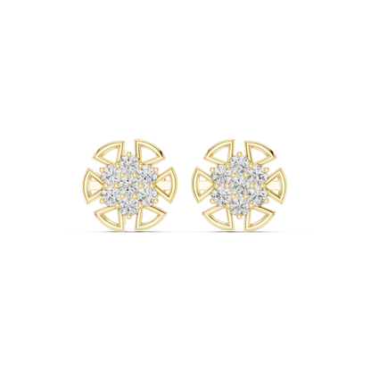 Ultra-Premium Diamond Flower Stud Earrings – Signature Design - Designer Diamond Flower Stud Earrings – Exclusive Look