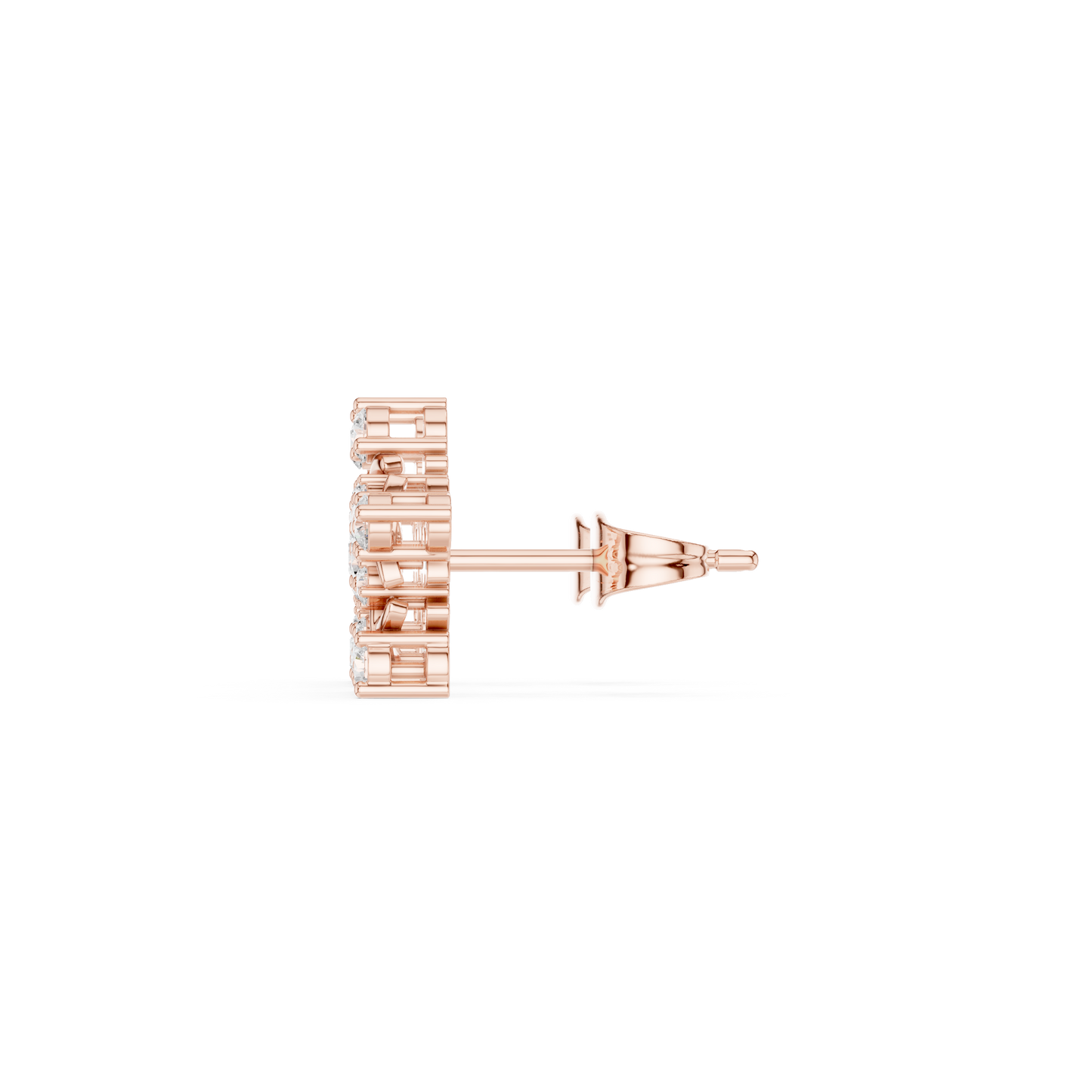 Delicate Diamond Flower Stud Earrings in Silver Gold Plated - Classic Diamond Floral Earrings – Timeless Beauty - Ultra Luxury Diamond Flower Stud Earrings – Fine Jewelry