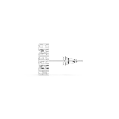 Delicate Diamond Flower Stud Earrings in Silver Gold Plated - Classic Diamond Floral Earrings – Timeless Beauty - Ultra Luxury Diamond Flower Stud Earrings – Fine Jewelry