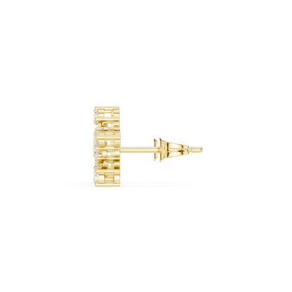 Delicate Diamond Flower Stud Earrings in Silver Gold Plated - Classic Diamond Floral Earrings – Timeless Beauty - Ultra Luxury Diamond Flower Stud Earrings – Fine Jewelry