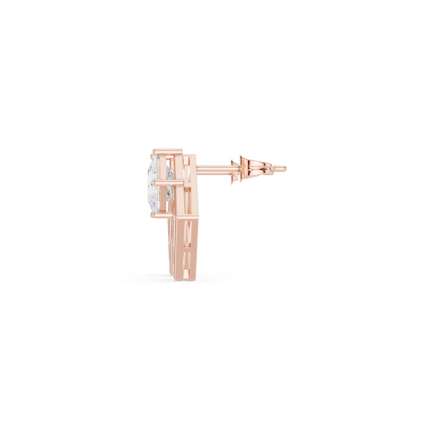 Princess Cut Diamond Square Earrings | Luxury Everyday Stud Earrings | Elegant Geometric Diamond Studs | Timeless Modern Gold Earrings