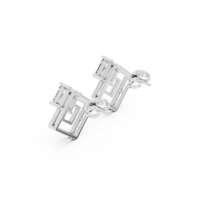 Princess Cut Diamond Square Earrings | Luxury Everyday Stud Earrings | Elegant Geometric Diamond Studs | Timeless Modern Gold Earrings