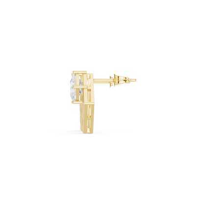 Princess Cut Diamond Square Earrings | Luxury Everyday Stud Earrings | Elegant Geometric Diamond Studs | Timeless Modern Gold Earrings