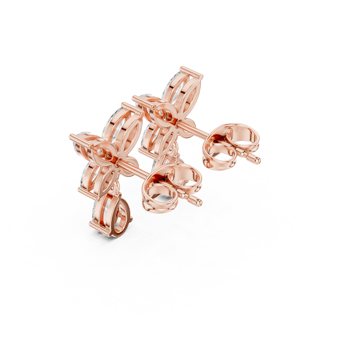 Discreet Luxury Marquise Diamond Drop Earrings - Soft-Spoken Luxury Floral Diamond Creation - Gossamer Butterfly Diamond Drop Creation