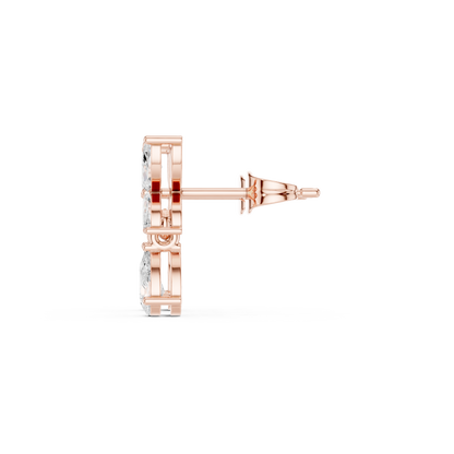 Discreet Luxury Marquise Diamond Drop Earrings - Soft-Spoken Luxury Floral Diamond Creation - Gossamer Butterfly Diamond Drop Creation