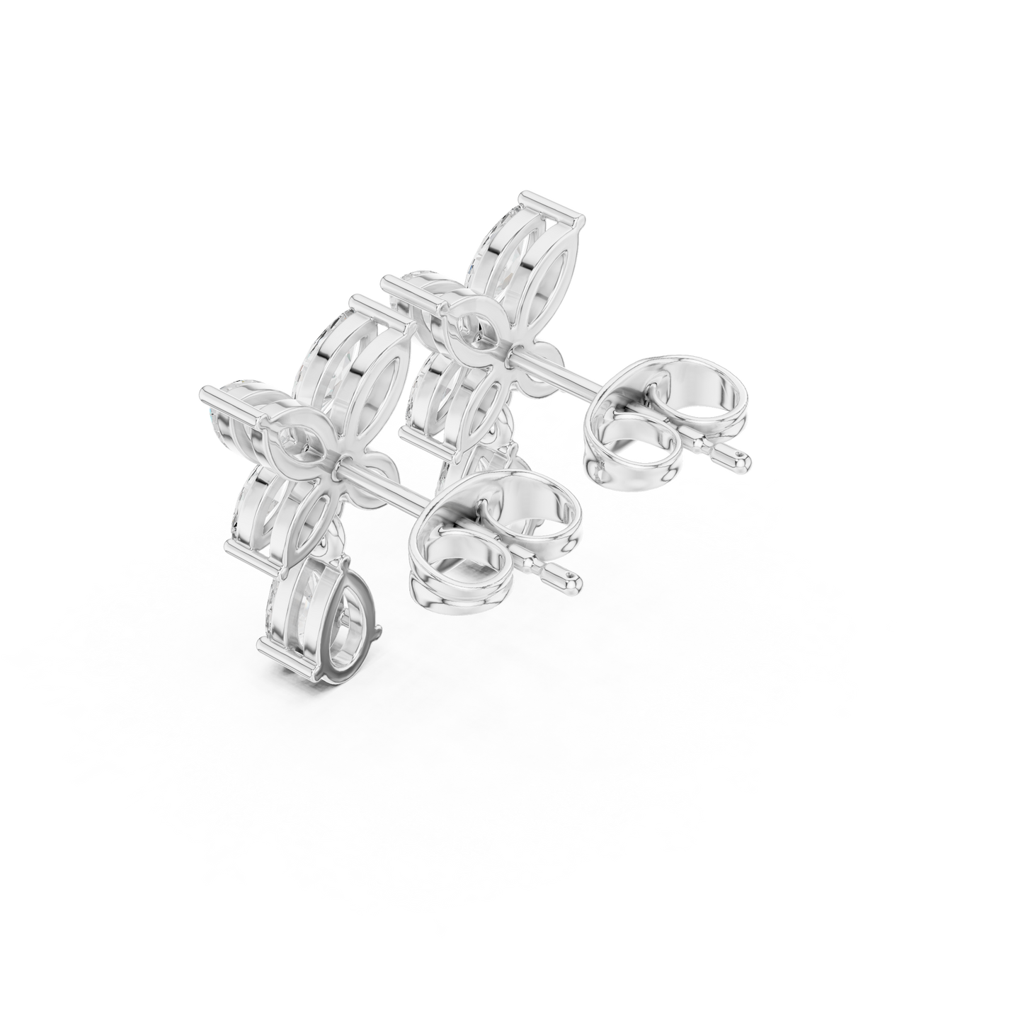 Discreet Luxury Marquise Diamond Drop Earrings - Soft-Spoken Luxury Floral Diamond Creation - Gossamer Butterfly Diamond Drop Creation