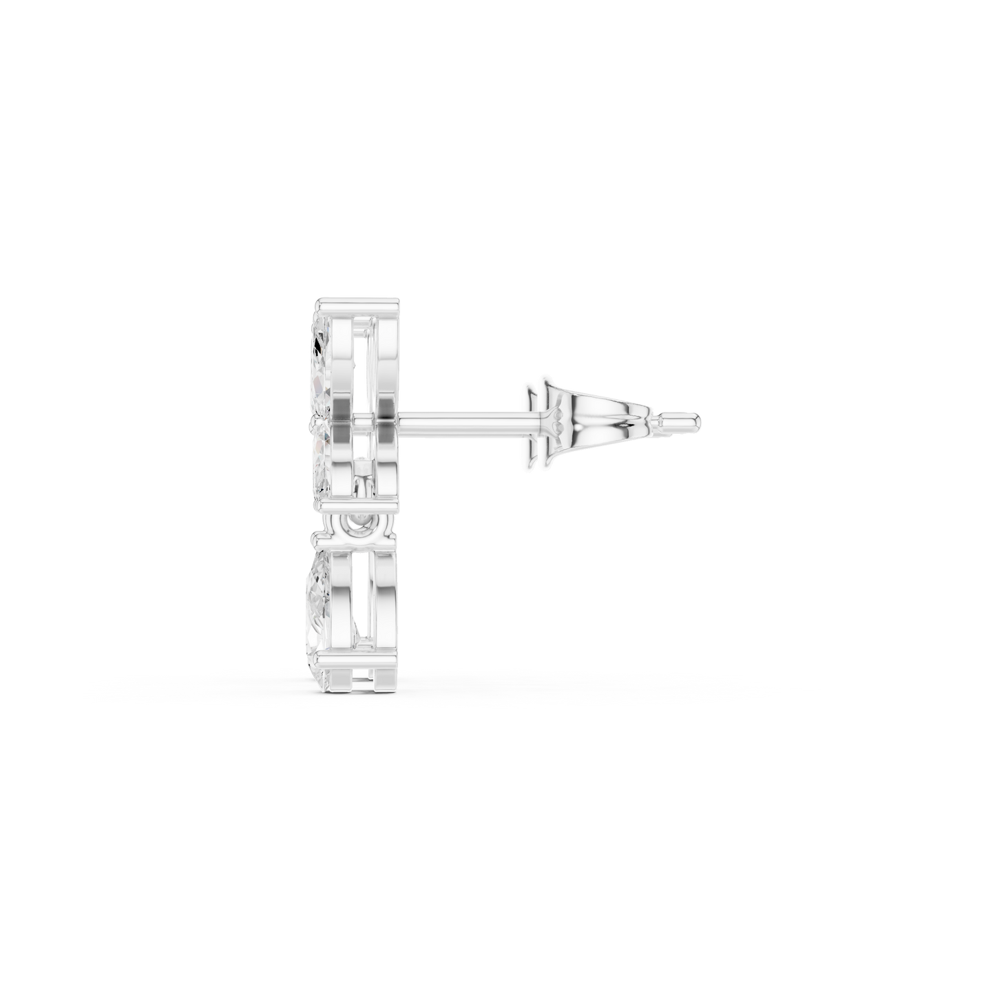 Discreet Luxury Marquise Diamond Drop Earrings - Soft-Spoken Luxury Floral Diamond Creation - Gossamer Butterfly Diamond Drop Creation