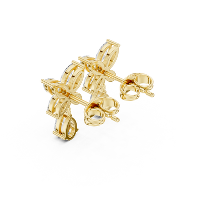 Discreet Luxury Marquise Diamond Drop Earrings - Soft-Spoken Luxury Floral Diamond Creation - Gossamer Butterfly Diamond Drop Creation