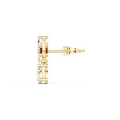 Discreet Luxury Marquise Diamond Drop Earrings - Soft-Spoken Luxury Floral Diamond Creation - Gossamer Butterfly Diamond Drop Creation