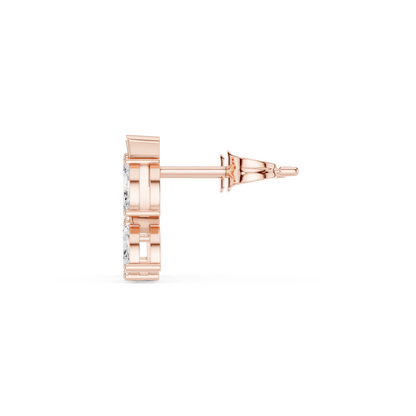 Editorial-Worthy Leaf Diamond Earrings | Runway Fine Jewelry | Fine Leaf Diamond Stud Earrings | Premium Gold & Diamond Jewelry