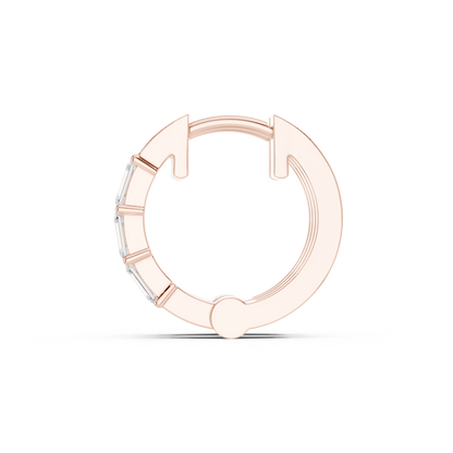 Exclusive Emerald Cut Diamond Huggies – Premium Craftsmanship - Invitation-Only Emerald Cut Diamond Hoops – High Jewelry Craft