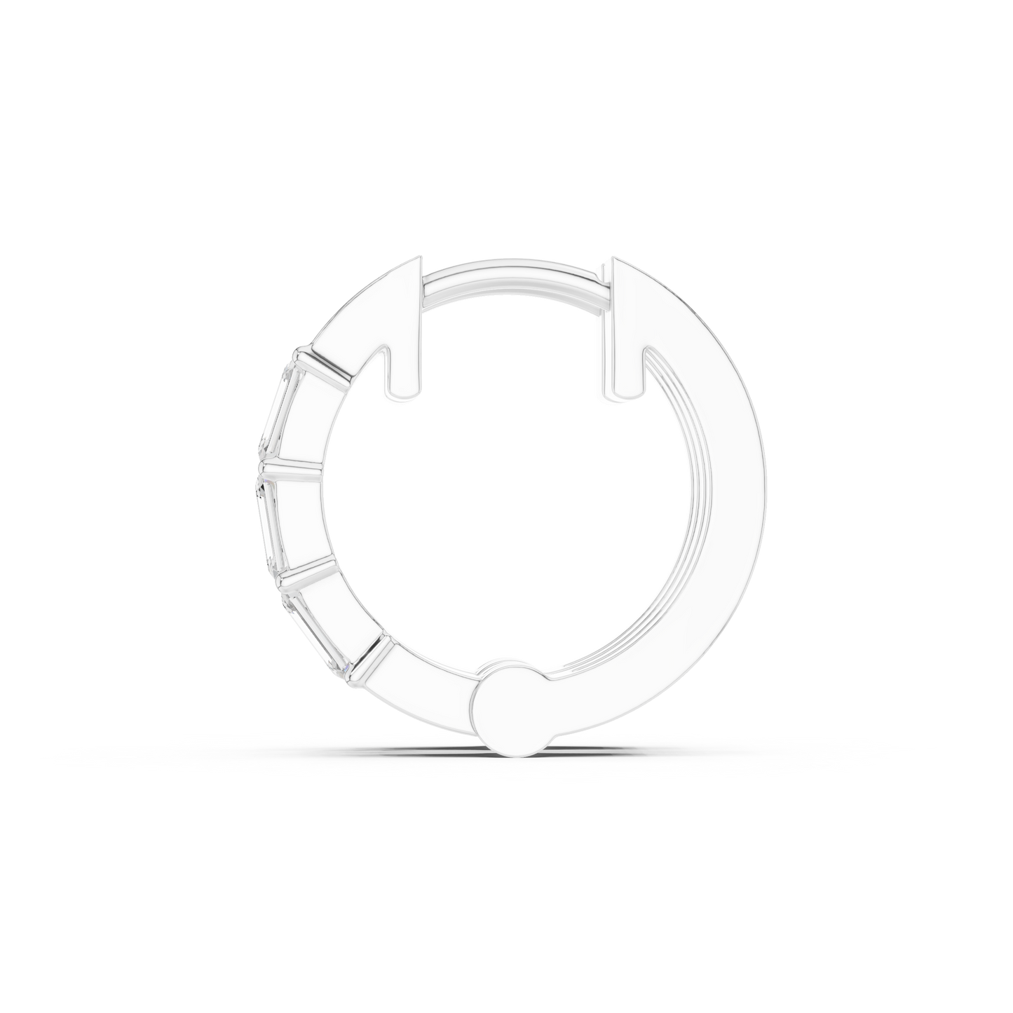 Exclusive Emerald Cut Diamond Huggies – Premium Craftsmanship - Invitation-Only Emerald Cut Diamond Hoops – High Jewelry Craft