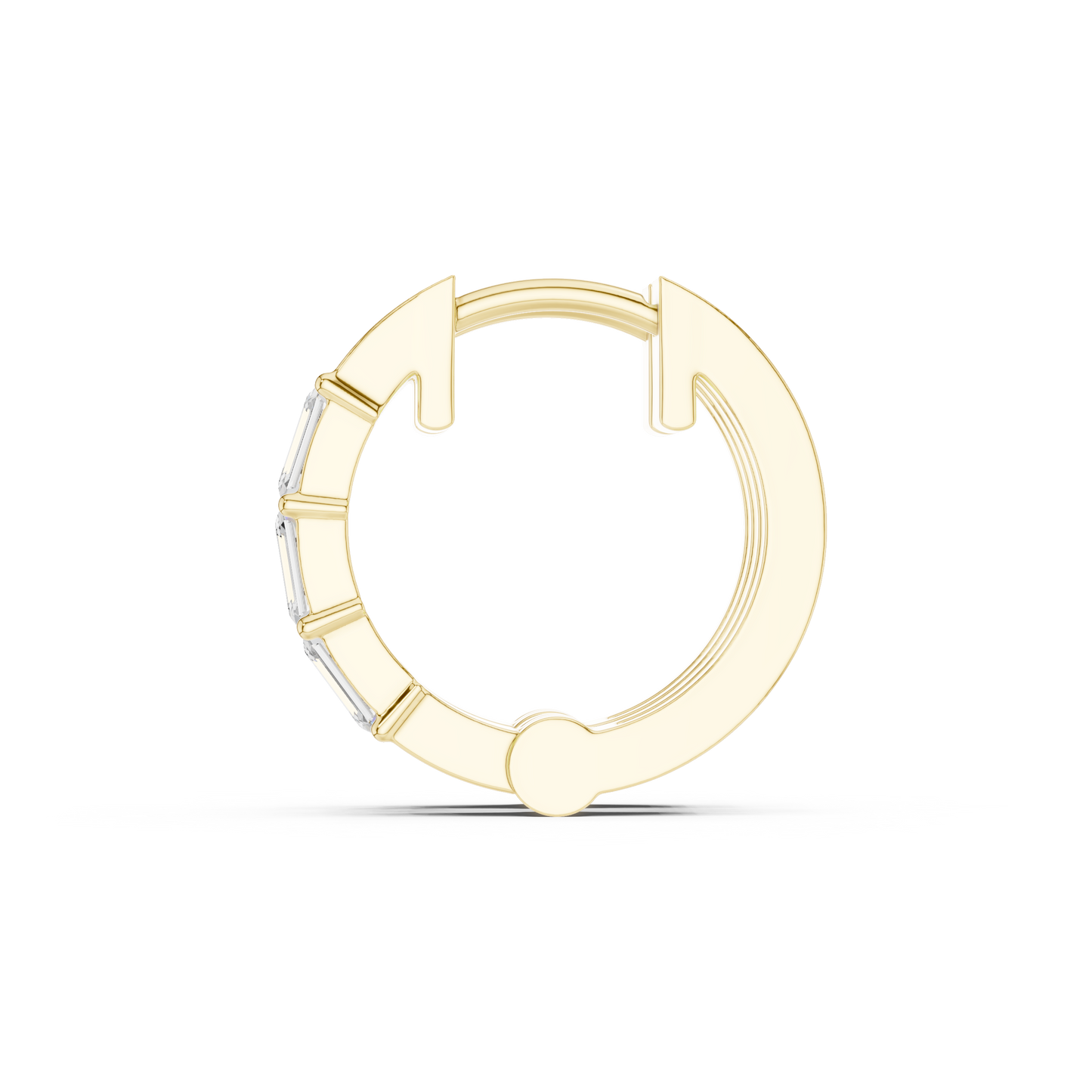 Exclusive Emerald Cut Diamond Huggies – Premium Craftsmanship - Invitation-Only Emerald Cut Diamond Hoops – High Jewelry Craft