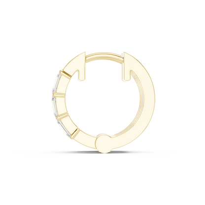 Exclusive Emerald Cut Diamond Huggies – Premium Craftsmanship - Invitation-Only Emerald Cut Diamond Hoops – High Jewelry Craft